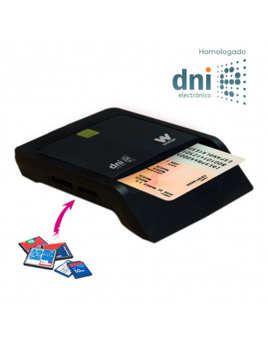 Lector de DNI Electronico Smart Card ISO7816 Negro